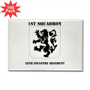 1B28IR - M01 - 01 - DUI - 1st Bn - 28th Infantry Regiment with Text Rectangle Magnet (100 pack)