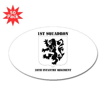 1B28IR - M01 - 01 - DUI - 1st Bn - 28th Infantry Regiment with Text Sticker (Oval 50 pk)