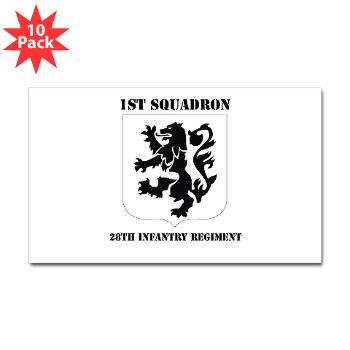 1B28IR - M01 - 01 - DUI - 1st Bn - 28th Infantry Regiment with Text Sticker (Rectangle 10 pk) - Click Image to Close