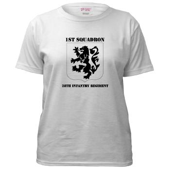 1B28IR - A01 - 04 - DUI - 1st Bn - 28th Infantry Regiment with Text Women's T-Shirt - Click Image to Close