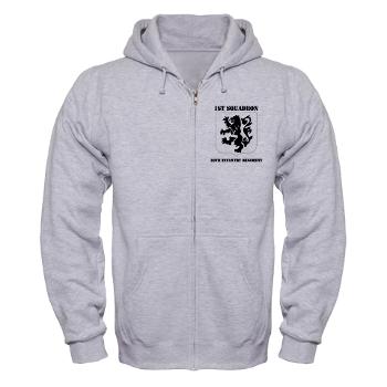 1B28IR - A01 - 03 - DUI - 1st Bn - 28th Infantry Regiment with Text Zip Hoodie