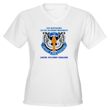 1B291AR - A01 - 04 - DUI - 1st Battalion - 291st Aviation Regiment with Text Women's V-Neck T-Shirt