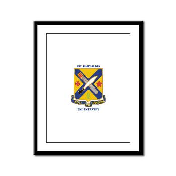1B2I - M01 - 02 - DUI - 1st Battalion, 2nd Infantry with Text - Framed Panel Print