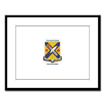 1B2I - M01 - 02 - DUI - 1st Battalion, 2nd Infantry with Text - Large Framed Print - Click Image to Close