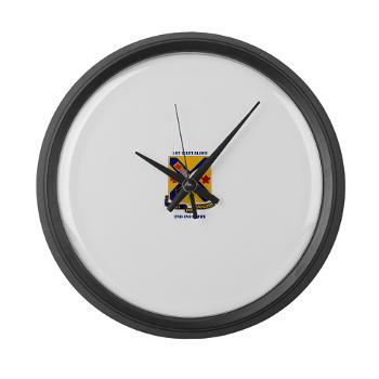 1B2I - M01 - 03 - DUI - 1st Battalion, 2nd Infantry with Text - Large Wall Clock