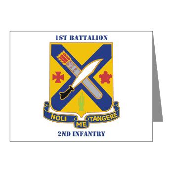 1B2I - M01 - 02 - DUI - 1st Battalion, 2nd Infantry with Text - Note Cards (Pk of 20)