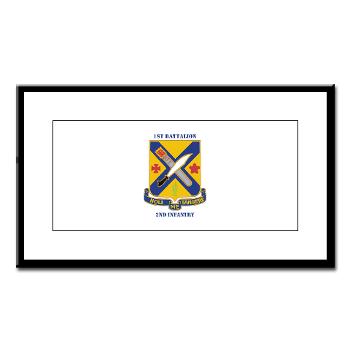 1B2I - M01 - 02 - DUI - 1st Battalion, 2nd Infantry with Text - Small Framed Print