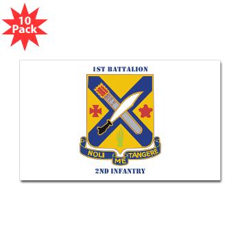 1B2I - M01 - 01 - DUI - 1st Battalion, 2nd Infantry with Text - Sticker (Rectangle 10 pk) - Click Image to Close