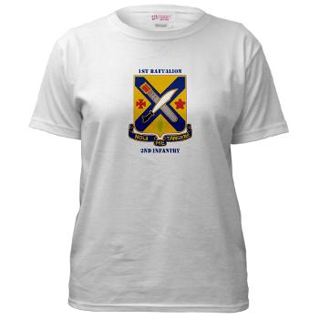 1B2I - A01 - 04 - DUI - 1st Battalion, 2nd Infantry with Text - Women's T-Shirt