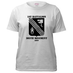 1B305FAR - A01 - 04 - 1st Battalion, 305th Field Artillery Regiment with Text - Women's T-Shirt - Click Image to Close