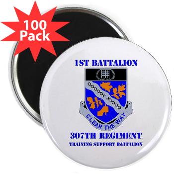 1B307R - M01 - 01 - DUI - 1st Battalion 307th Regiment with text - 2.25" Magnet (100 pack)