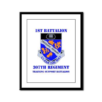 1B307R - M01 - 02 - DUI - 1st Battalion 307th Regiment with text - Framed Panel Print