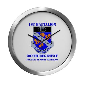 1B307R - M01 - 03 - DUI - 1st Battalion 307th Regiment with text - Modern Wall Clock