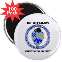 1B30IR - M01 - 01 - DUI - 1st Bn - 30th Infantry Regiment with Text 2.25" Magnet (100 pack)