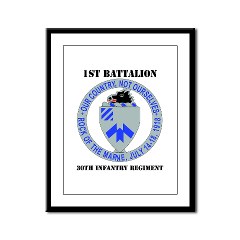 1B30IR - M01 - 02 - DUI - 1st Bn - 30th Infantry Regiment with Text Framed Panel Print