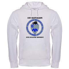 1B30IR - A01 - 03 - DUI - 1st Bn - 30th Infantry Regiment with Text Hooded Sweatshirt