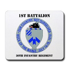 1B30IR - M01 - 03 - DUI - 1st Bn - 30th Infantry Regiment with Text Mousepad