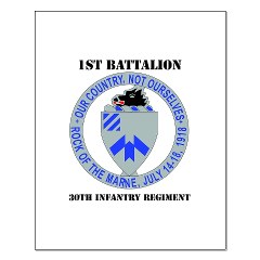 1B30IR - M01 - 02 - DUI - 1st Bn - 30th Infantry Regiment with Text Small Poster