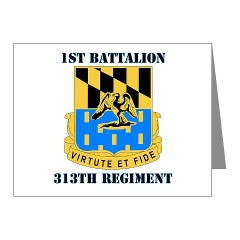 1B313R - M01 - 02 - DUI - 1st Bn - 313th Regt with Text Note Cards (Pk of 20) - Click Image to Close