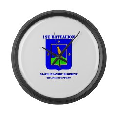 1B314ITS - M01 - 03 - DUI - 1st Battalion - 314th Infantry (TS) with Text Large Wall Clock - Click Image to Close
