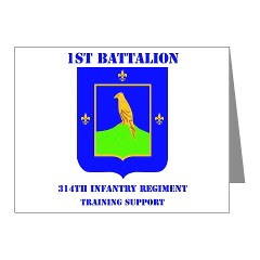 1B314ITS - M01 - 02 - DUI - 1st Battalion - 314th Infantry (TS) with Text Note Cards (Pk of 20)