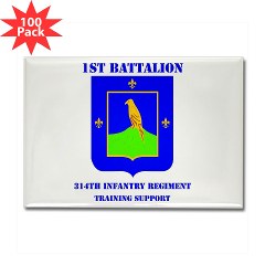 1B314ITS - M01 - 01 - DUI - 1st Battalion - 314th Infantry (TS) with Text Rectangle Magnet (100 pack)