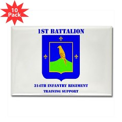 1B314ITS - M01 - 01 - DUI - 1st Battalion - 314th Infantry (TS) with Text Rectangle Magnet (10 pack)