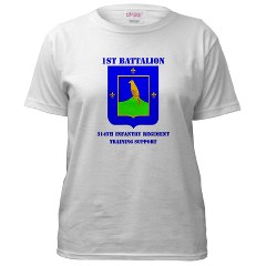 1B314ITS - A01 - 04 - DUI - 1st Battalion - 314th Infantry (TS) with Text Women's T-Shirt