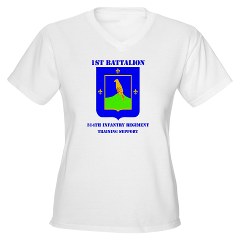 1B314ITS - A01 - 04 - DUI - 1st Battalion - 314th Infantry (TS) with Text Women's V-Neck T-Shirt