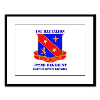 1B322RLS - M01 - 02 -DUI - 1st Bn - 322nd Regt (LS) with Text - Large Framed Print - Click Image to Close