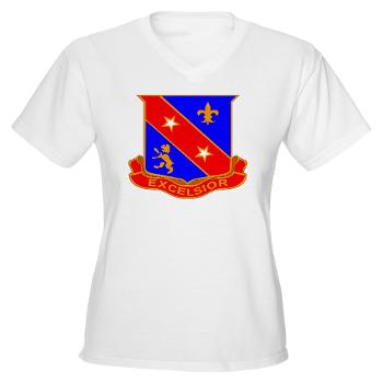 1B322RLS - A01 - 04 - DUI - 1st Bn - 322nd Regt (LS) - Women's V-Neck T-Shirt