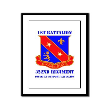 1B322RLS - M01 - 02 -DUI - 1st Bn - 322nd Regt (LS) with Text - Framed Panel Print - Click Image to Close