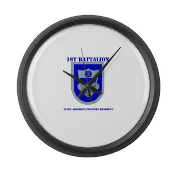 1B325AIR - M01 - 03 - DUI - 1st Bn - 325th Airborne Infantry Regt with Text - Large Wall Clock
