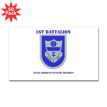 1B325AIR - M01 - 01 - DUI - 1st Bn - 325th Airborne Infantry Regt with Text - Sticker (Rectangle 50 pk) - Click Image to Close