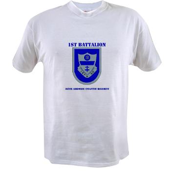 1B325AIR - A01 - 04 - DUI - 1st Bn - 325th Airborne Infantry Regt with Text - Value T-shirt