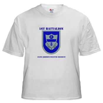 1B325AIR - A01 - 04 - DUI - 1st Bn - 325th Airborne Infantry Regt with Text - White t-Shirt