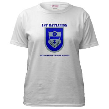 1B325AIR - A01 - 04 - DUI - 1st Bn - 325th Airborne Infantry Regt with Text - Women's T-Shirt