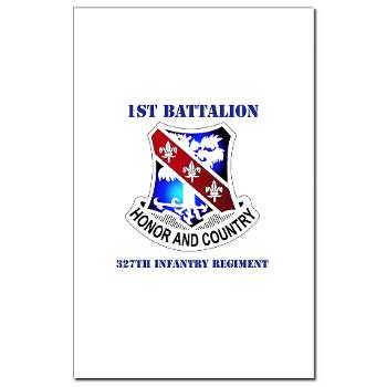 1B327IR - M01 - 02 - DUI - 1st Bn - 327th Infantry Regt with Text - Mini Poster Print