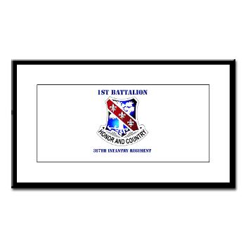 1B327IR - M01 - 02 - DUI - 1st Bn - 327th Infantry Regt with Text - Small Framed Print