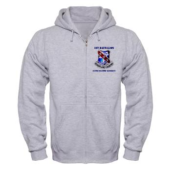 1B327IR - A01 - 03 - DUI - 1st Bn - 327th Infantry Regt with Text - Zip Hoodie
