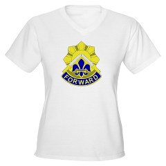 1B32IR - A01 - 04 - DUI - 1st Bn - 32nd Infantry Regt Women's V-Neck T-Shirt