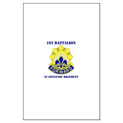 1B32IR - M01 - 02 - DUI - 1st Bn - 32nd Infantry Regt with Text Small Poster