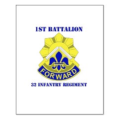1B32IR - M01 - 02 - DUI - 1st Bn - 32nd Infantry Regt with Text Large Poster