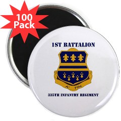 1B335I - M01 - 01 - DUI - 1st Battalion - 335th Infantry with Text 2.25" Magnet (100 pack) - Click Image to Close