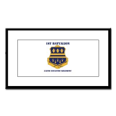 1B335I - M01 - 02 - DUI - 1st Battalion - 335th Infantry with Text Small Framed Print