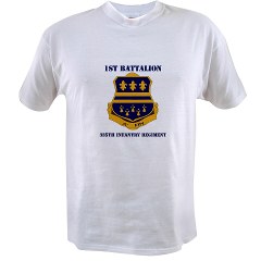 1B335I - A01 - 04 - DUI - 1st Battalion - 335th Infantry with Text Value T-Shirt - Click Image to Close
