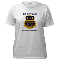 1B335I - A01 - 04 - DUI - 1st Battalion - 335th Infantry with Text Women's T-Shirt