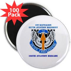 1B337AR - M01 - 01 - DUI - 1st Bn - 337th Aviation Regiment with Text 2.25" Magnet (100 pack)