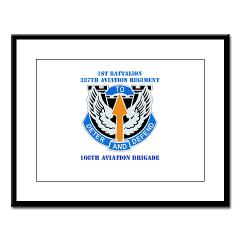 1B337AR - M01 - 02 - DUI - 1st Bn - 337th Aviation Regiment with Text Large Framed Print - Click Image to Close