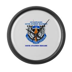 1B337AR - M01 - 03 - DUI - 1st Bn - 337th Aviation Regiment with Text Large Wall Clock